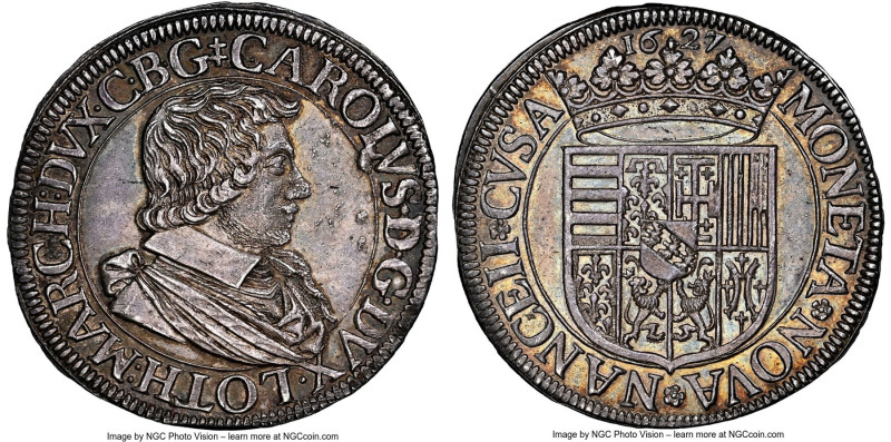 Lorraine. Charles IV Teston 1627 MS65 NGC, Nantes mint, KM45 (under Germany). 9....