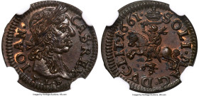 Lithuania. Johann II Kasimir Schilling 1661-TLB MS64 Brown NGC KM50, Gum-1866. A tremendous survivor in a seemingly impossible grade, with NGC recordi...