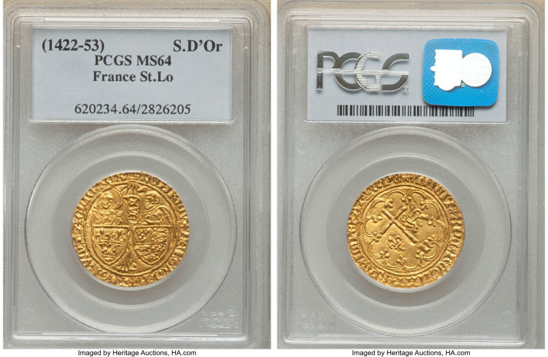 Anglo-Gallic. Henry VI (1422-1461) Salut d'Or ND (from 1423) MS64 PCGS, La Roche...