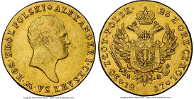 Alexander I of Russia gold 50 Zlotych 1817-IB AU50 NGC, KM-C103, Fr-105. The first year of this short-lived series, sought-after in any state of prese...