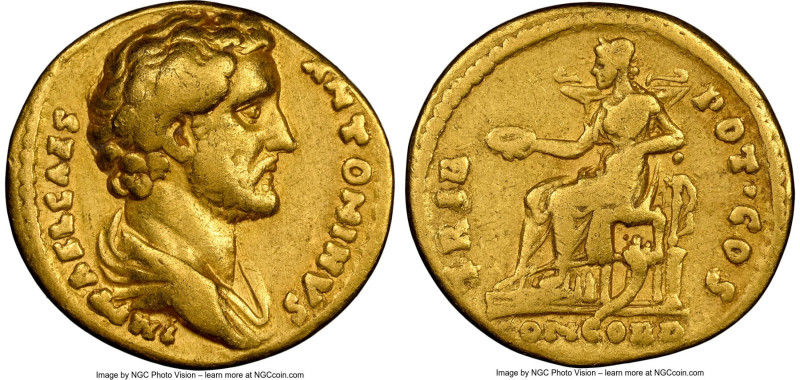 Antoninus Pius, as Caesar (AD 138-161). AV aureus (18mm, 7.02 gm, 5h). NGC Choic...