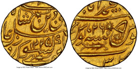 Awadh. Shah Alam II gold Mohur AH 1225 Year 26 MS63 NGC, Muhammadabad Banaras mint, cf. KM105 (AH 1225 unlisted). In the name of Shah Alam II, frozen ...