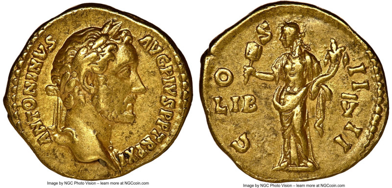 Antoninus Pius, as Augustus (AD 138-161). AV aureus (20mm, 7.11 gm, 5h). NGC Cho...