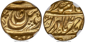 Patiala. Karam Singh gold Mohur ND (AH 1229-1261 / AD 1813-1845) MS64 NGC, KM-C35. 10.72gm. Among the finer of this small emission we've handled, show...