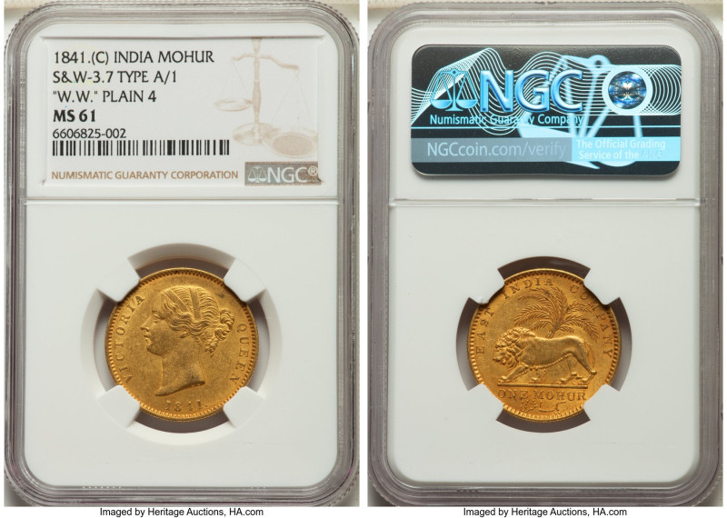 British India. Victoria gold Mohur 1841.-(c) MS61 PCGS, Calcutta mint, KM462.1, ...