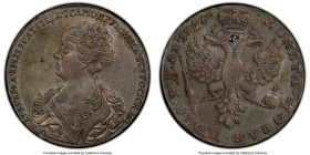 Catherine I Rouble 1726 AU53 PCGS, Moscow mint, KM168, Dav-1664, Bit-13-40. Bust left type. A conservatively graded piece exhibiting whirling peripher...