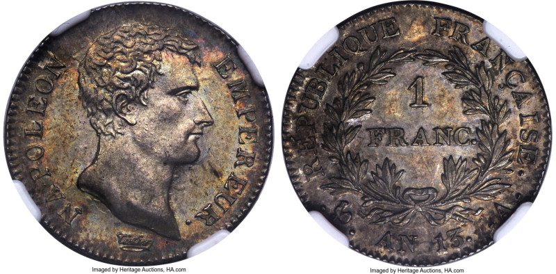 Napoleon Franc L'An 13 (1804/5)-A MS64 NGC, Paris mint, KM656.1, Gad-443. A piec...