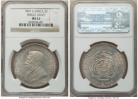 Republic "Single Shaft" 5 Shillings 1892 MS63 NGC, Berlin mint, KM8.1, Hern-Z37. Mintage: 14,000. Projecting an almost ethereal aura of glassy luminos...