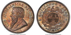 Republic "Double Shaft" 5 Shillings 1892 MS62 PCGS, Berlin mint, KM8.2. Mintage: 4,327. A lustrous, boldly defined specimen of this lesser-encountered...