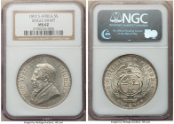 Republic "Single Shaft" 5 Shillings 1892 MS62 NGC, Berlin mint, KM8.1, Hern-Z37. Mintage: 14,000. Boasting arctic white, practically completely untone...