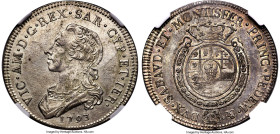 Sardinia. Vittorio Amedeo III 1/2 Scudo 1793 MS62 NGC, Turin mint, KM72. 38mm. An icier obverse is complimented by the atmospheric toning of the rose ...