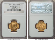 Republic gold "Double Shaft" Pond 1892 MS63 NGC, Berlin mint, KM10.1, Fr-2. Double-shaft variety. A notable flash is unleashed at the turn of the wris...