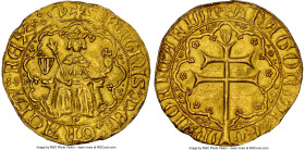 Mallorca. Pedro I (IV of Aragon, 1343-1387) gold Real d'or ND (1343-1387)-P MS61 NGC, Mallorca mint, Fr-48, Cay-2056. 3.71gm. A very scarce issue with...