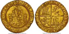 Castile & Leon. Henry IV gold Enrique de la Silla ND (1454-1474)-S MS62 NGC, Seville mint, Fr-116, Cay-1550. Portrait type. Tied for the second-finest...