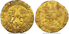 Ferdinand & Isabella gold 2 Excelentes ND (1476-1516)-S MS61 NGC, Seville mint, Fr-129, Cal-721. 6.95gm. An elusive Mint State representative of this ...