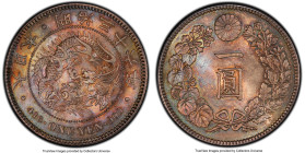 Meiji Yen Year 36 (1903) MS66 PCGS, KM-YA25.3, JNDA-01-10A. Deeply toned, with orange and blue coloration being particularly prominent. Certainly well...