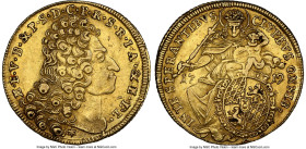 Bavaria. Maximilian II Emanuel gold Maximilian d'Or 1719 AU58 NGC, Munich mint, KM388, Fr-226. With slight friction across the highpoints in accordanc...