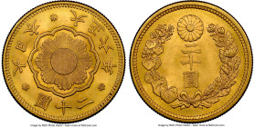 Taisho gold 20 Yen Year 6 (1917) MS66 NGC, Osaka mint, KM-Y40.2, Fr-53, JNDA 01-6. Enchanting in its artistry and preservation, this essentially flawl...