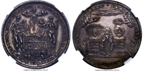 Hamburg. Free City silver "Mercury & Neptune" Medal ND (1728) MS63 NGC, Gaed-1793. 40mm. By Wahl. An immensely popular and rare medallic "1/2 Portugal...