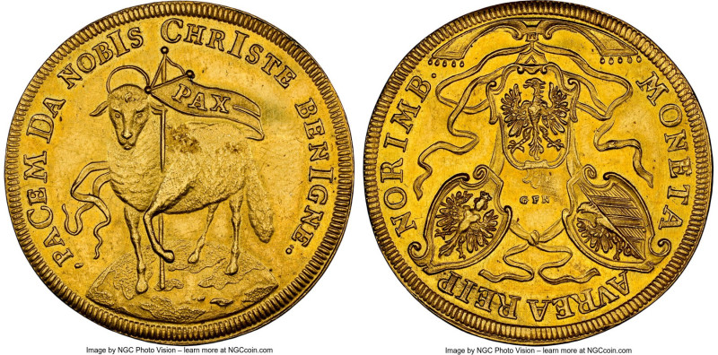 Nürnberg. Free City gold 3 Ducat ND (1703)-GFN MS61 NGC, KM262, Fr-1880. 10.42gm...