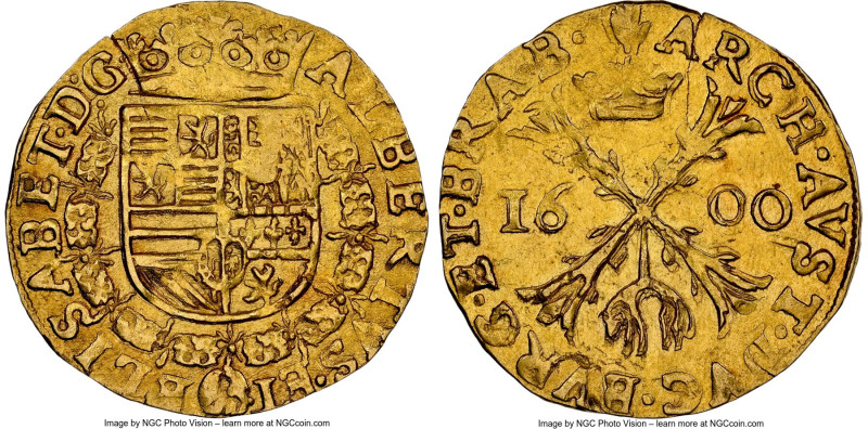 Brabant. Albert & Isabella of Spain gold Albertin 1600 MS61 NGC, Antwerp mint, F...