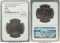 Charles & Johanna (1504-1555) "Late Series" 4 Reales ND (1542-1555) M-L MS62 NGC, Mexico City mint, KM0018, Cal-135. 13.49gm. A highly respectable rep...