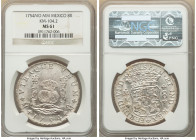Ferdinand VI 8 Reales 1754 Mo-MM MS61 NGC, Mexico City mint, KM104.2, Cal-487. Imperial crown on left pillar variety. An aesthetically refined represe...
