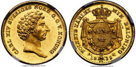 Carl XIV Johan gold Ducat 1839-AG MS63 NGC, Stockholm mint, KM628a, Fr-87. Mintage: 10,000. With initials AG for mintmaster Alexander Grandinson. A go...