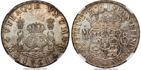 Charles III 8 Reales 1761 Mo-MM MS62 NGC, Mexico City mint, KM105, Cal-1075. Variety with tip of cross between H and I in legend. A breathtaking speci...