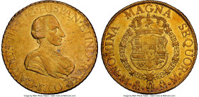 Charles III gold 8 Escudos 1760 Mo-MM AU50 NGC, Mexico City mint, KM153, Cal-1977, Onza-740 (Very Rare). Two-year type, with examples difficult to fin...