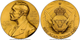 Nobel Committee Physics & Chemistry gold Medal 1973 UNC Details (Cleaned) NGC, Royal Swedish mint. 27mm. Ehrensvard-21. By E. Lindberg. Edge: Plain, e...