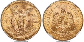 Estados Unidos gold 50 Pesos 1925 MS64+ NGC, Mexico City mint, KM481, Fr-172. Almost incandescent in its luminosity, this piece is alight with scintil...