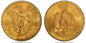 Estados Unidos gold 50 Pesos 1929 MS65+ PCGS, Mexico City mint, KM481, Fr-172. A type that continues to garner attention, represented here with an aes...