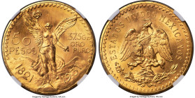 Estados Unidos gold 50 Pesos 1931 MS65 NGC, Mexico City mint, KM481, Fr-172. An absolute gem of a piece, featuring honeyed, rose-gold surfaces prevail...