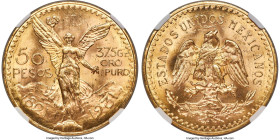 Estados Unidos gold 50 Pesos 1931 MS64 NGC, Mexico City mint, KM481, Fr-172. Gold dust bathed in satiny surfaces. Precisely struck and fully rendered ...