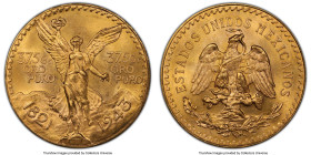 Estados Unidos gold 50 Pesos 1943 MS65 PCGS, Mexico City mint, KM482, Fr-173. A desirable Gem, this coin is part of a one year issue that does not con...