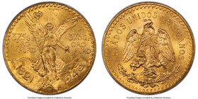 Estados Unidos gold 50 Pesos 1943 MS64 PCGS, Mexico City mint, KM482, Fr-173. A near-gem representative of this popular type, carrying cartwheeling lu...