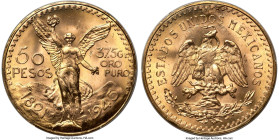 Estados Unidos gold 50 Pesos 1945 MS65+ PCGS, Mexico City mint, KM481, Fr-172. A type we encounter quite frequently, but rarely in comparable qualitie...