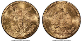 Estados Unidos gold 50 Pesos 1946 MS66 PCGS, Mexico City mint, KM481, Fr-172. A thoroughly stunning representative of this popular type boasting pract...