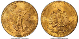 Estados Unidos gold 50 Pesos 1946 MS66 PCGS, Mexico City mint, KM481, Fr-172. From the final year of original strikes, a decided gem with much persona...