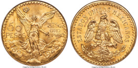 Estados Unidos gold 50 Pesos 1946 MS65 NGC, Mexico City mint, KM481, Fr-172. A pristine issue of this sought-after type. Oozes luster across the satin...