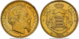 Charles III gold 100 Francs 1886-A MS64 NGC, Paris mint, KM99, Fr-11. Mintage: 15,000. Appealing harvest-gold specimen with gentle touches of striking...