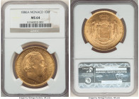 Charles III gold 100 Francs 1886-A MS64 NGC, Paris mint, KM99, Fr-11. An imposing piece in hand, the regal design radiates with sunny light amplified ...