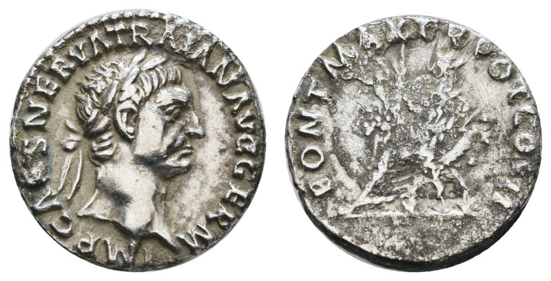 Römer Kaiserzeit
Trajanus, 98-117 AR Denar o.J. Av.: IMP CAES NERVA TRAIAN AVG ...