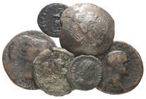 Lots und Sammlungen
 kleines Lot von 5 römischen und einem byzantinischen Bronzenominal, von ge bis ss+