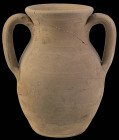 Antike Objekte
 zweihenkliger Krug aus rotbraunem Ton, an mehreren Stellen restauriert, Höhe ca. 15,5 cm, Durchmesser max. ca. 13,5 cm