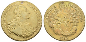 bis 1799 Bayern
Maximilian III. Joseph, 1745-1777 Madonnentaler 1760 München Laubrand, gestopftes Loch, als Schmuckstück getragenes und altvergoldete...