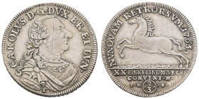 bis 1799 Braunschweig-Wolfenbüttel
Carl I., 1735-1780 2/3 Taler = Gulden 1765 Braunschweig Laubrand, justiert Welter 2733 K.M. 973.1 13.97 g. ss+