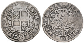 bis 1799 Emden
Stadt Gulden zu 28 Stüber ohne Jahr (um 1654) mit Titel Ferdinand III, kleiner Schrötlingsfehler am Rand und übliche Prägeschwäche Dav...