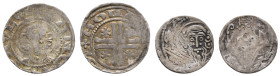 bis 1799 Münster Bistum
Ludolf von Holte, 1227-1248 Pfennig 2 Münzen, Brustbild des heiligen Paulus mit Nimbus im Perlkreis, Rv.: Doppelfadenkreuz, i...